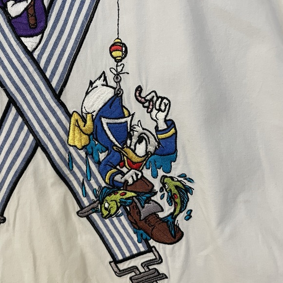 Vtg 90s Walt Disney World Mickey Mouse Suspender Shirt Embroidered Trompe L'oeil - Picture 13 of 16